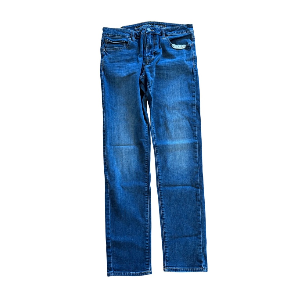 American Eagle Flex Slim Straight Leg Jeans Medium Wash Blue 34x34 Denim